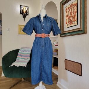 Vintage Denim Dress Fits Sm-Med